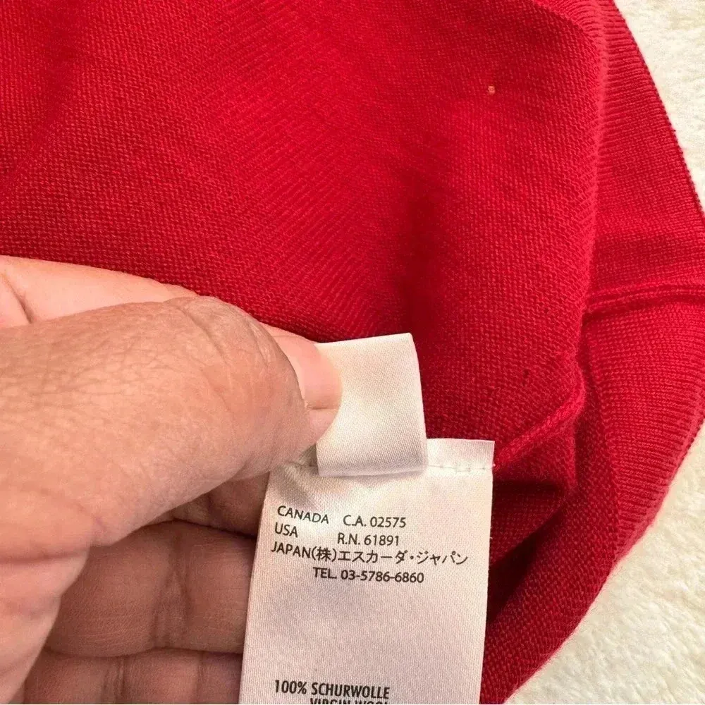 ESCADA Top Womens 40 Red 100% SCHURWOLLE Scoopneck Knit Tank Size undefined - Image 9