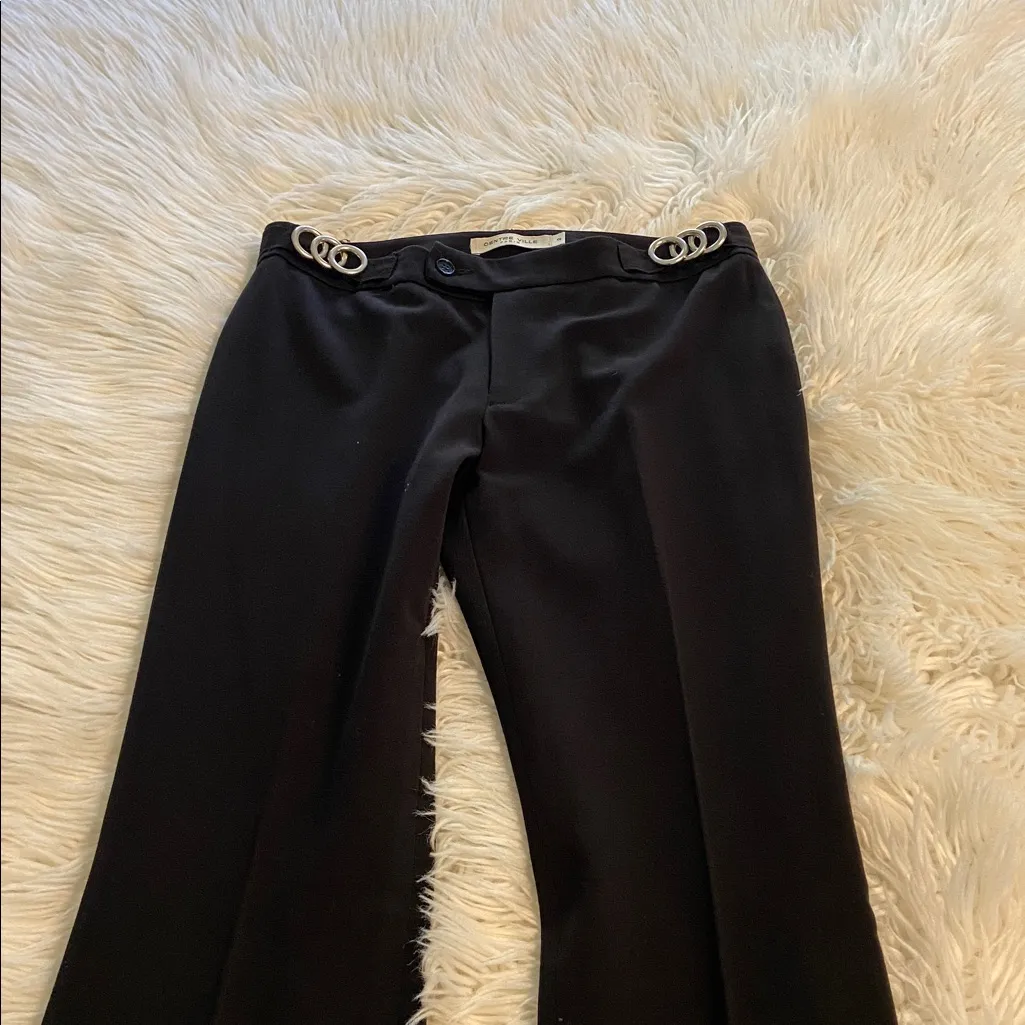 Centre Ville Paris Women’s Trousers Chic Black Pants with Silver Accents size 2 - Image 7