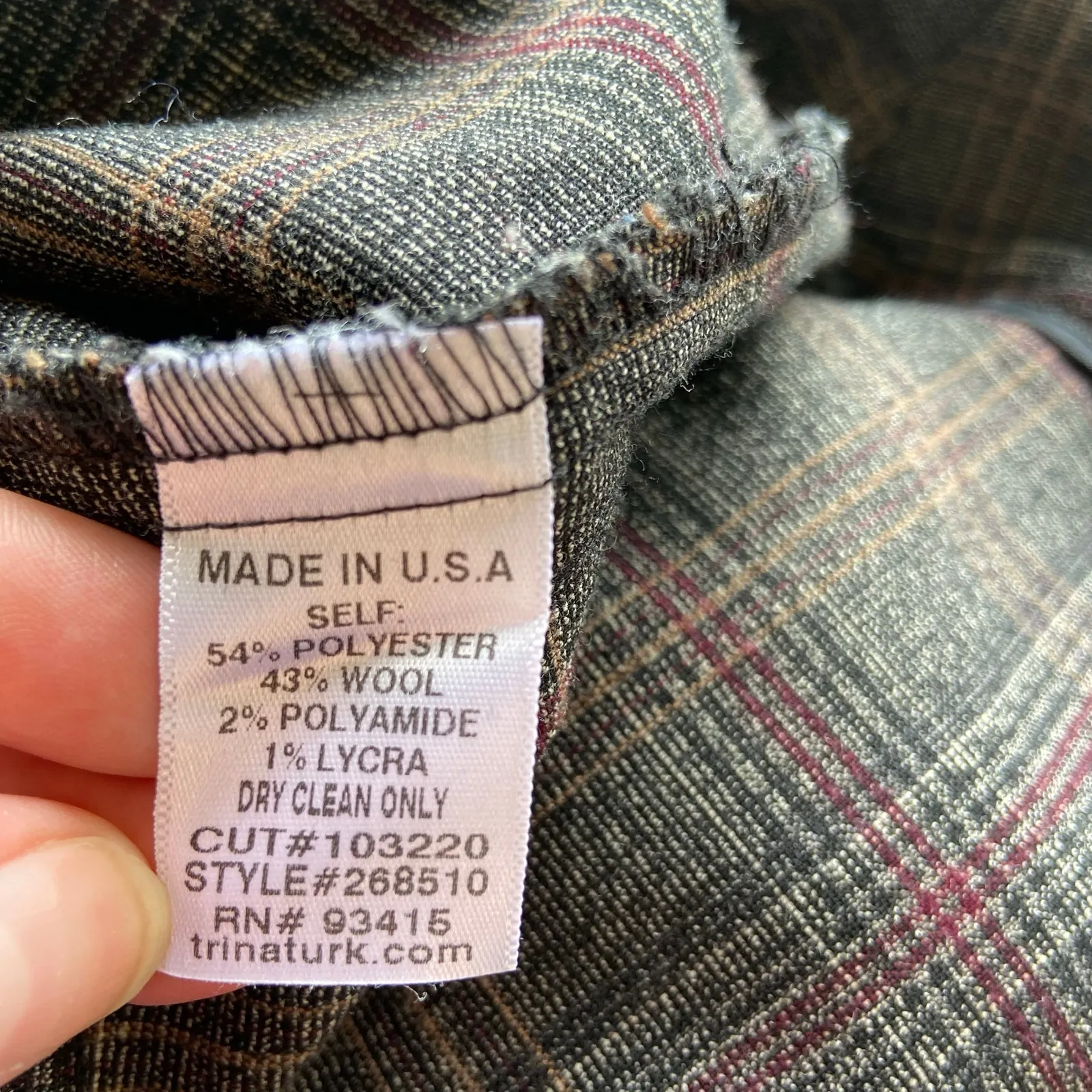 Trina Turk Womens Shorts‎ Size 2 Brown Plaid Cuffed Bermuda Made in USA - Image 5