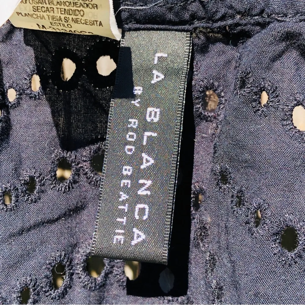 La Blanca by Rod Beattie Black Babydoll Eyelet Swim Cover Up Dress S - Image 5