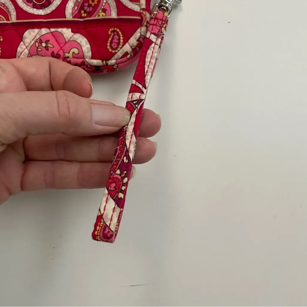 Vera Bradley Pouch Rosie Posie Tech Case Wristlet Cards Floral Pink Red Retired - Image 5