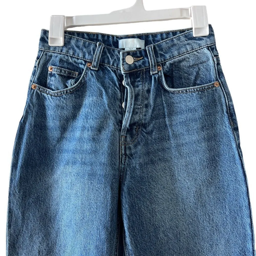 H and M 100% Cotton High Rise Mom‎ Jeans 2 - Image 3