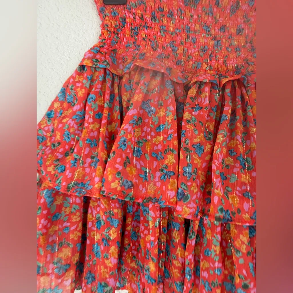 Reset by Jane Silky Amore Floral Skirt, Size Small Blue - Image 5