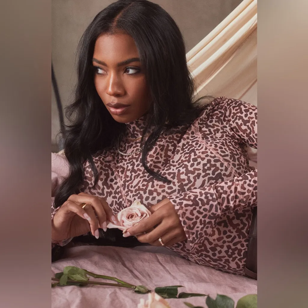 NWT House of CB Eleanor Pink Animal Print Mesh Bodysuit Size M - Image 2