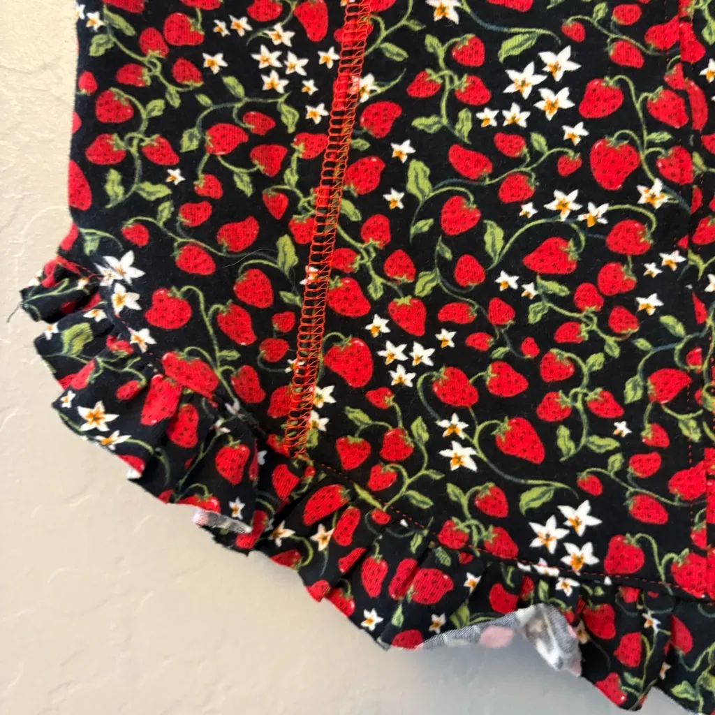 Free People Melanie strawberry print corset top with ruffle hem XS NEW with tag - Image 9