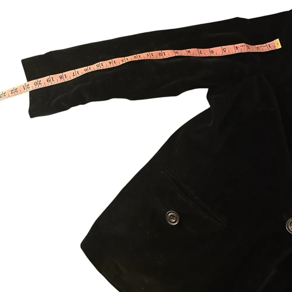 Womens Black velvet blazer with button closure & pockets, XL, 2010s, Denim & Co - Image 10