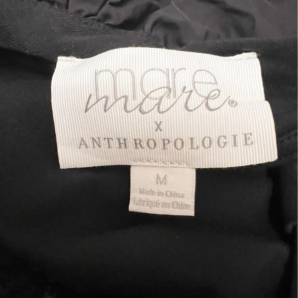 Anthropologie x Mare Mare Black Babette Top V-neck Ruffle Top Size Medium - Image 9