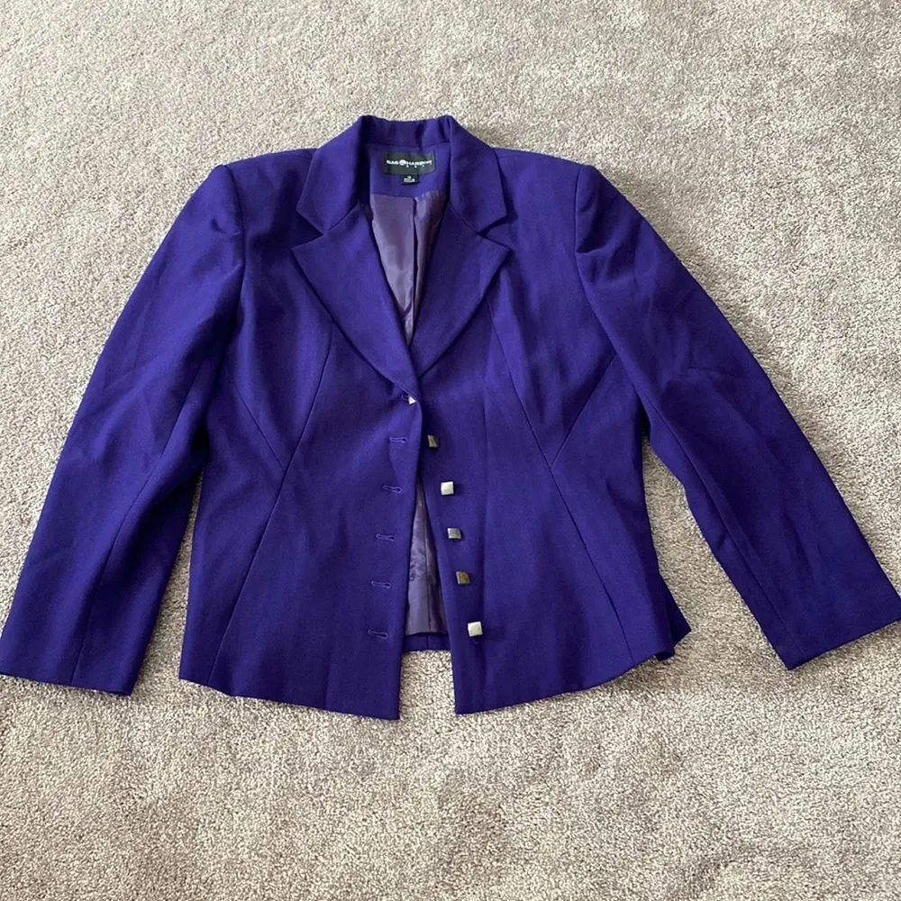 Sag Harbor Two Piece Purple Blazer/Skirt Set SIZE 14 - Image 2
