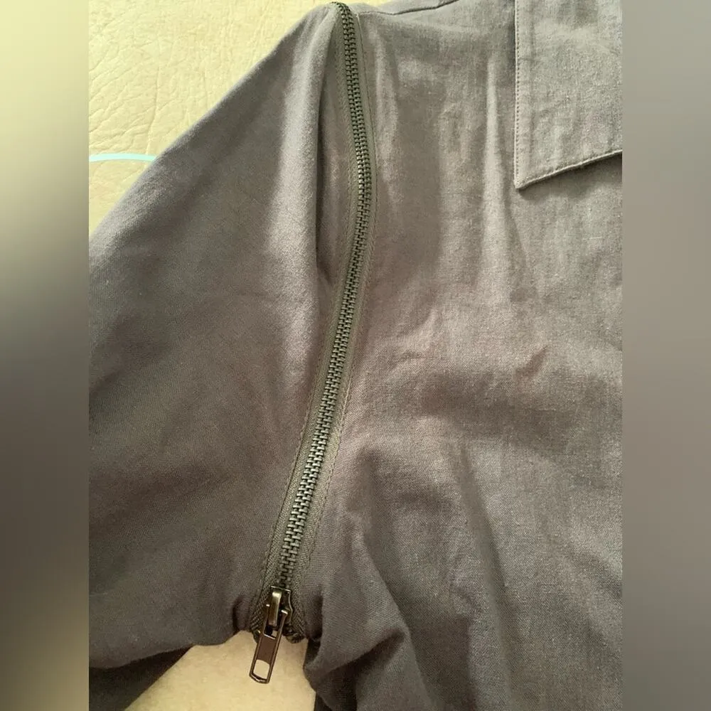 Umgee gray jacket vest womans size large removable cute lightweight grey zip - Image 4