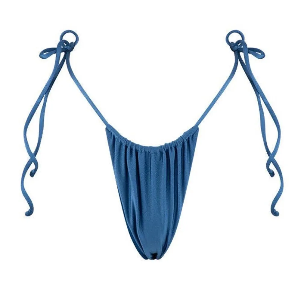 VDM Marley Deep Metallic Matte Blue Reversible Brazilian Bikini Bottom Size XL - Image 8