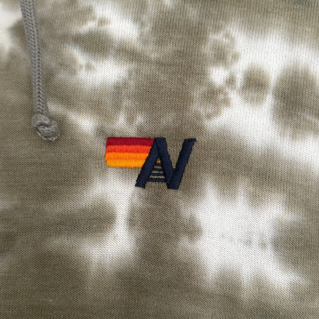 Like new aviator nation hand dyed relaxed hoodie sweatshirt olive grey small - Image 3