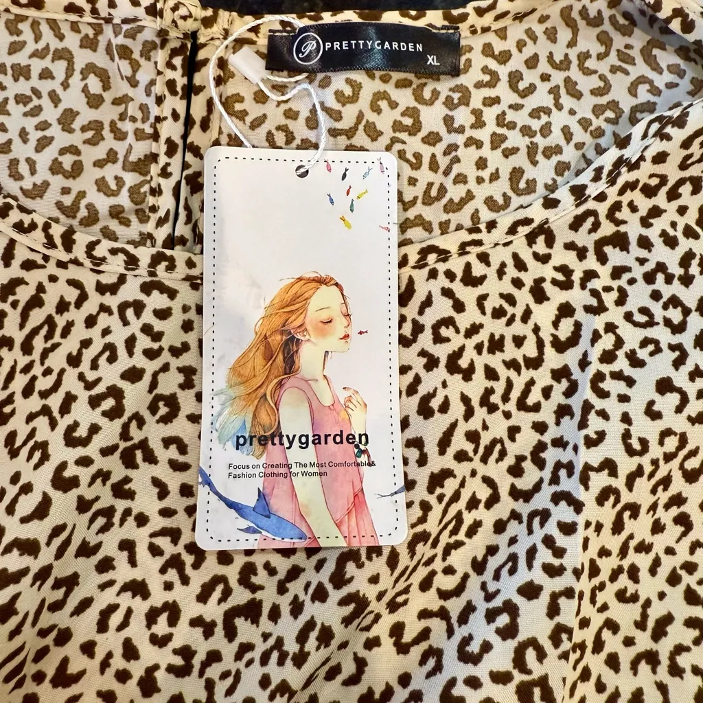 Elegant Apricot Leopard Maxi Dress - Image 6