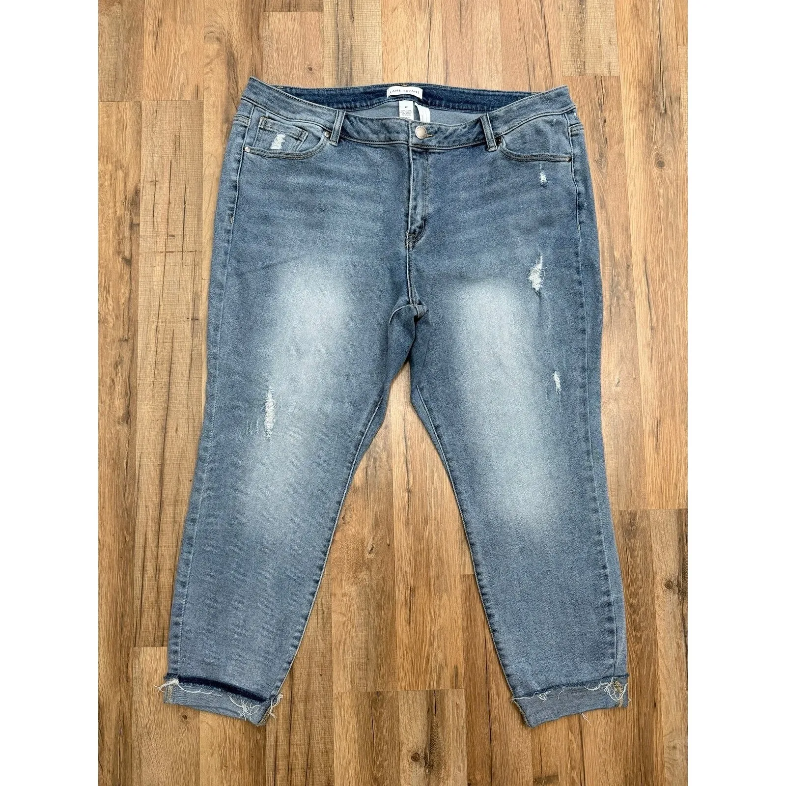 Lane Bryant Signature Fit Mid Rise Skinny Jeans Distressed Plus Size 22 - Image 3