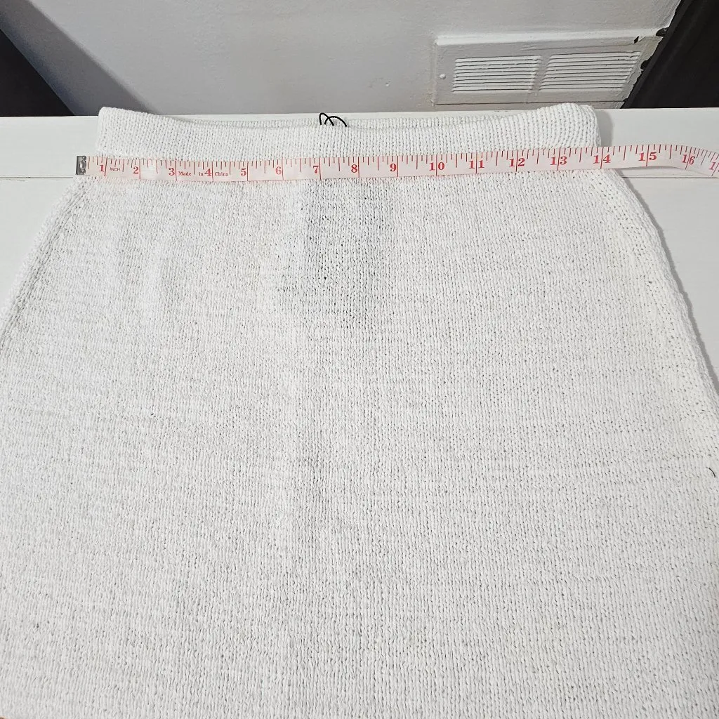 Massimo Dutti Cotton blend knit midi skirt - White - Women's Size S - 5213/570 - Image 3