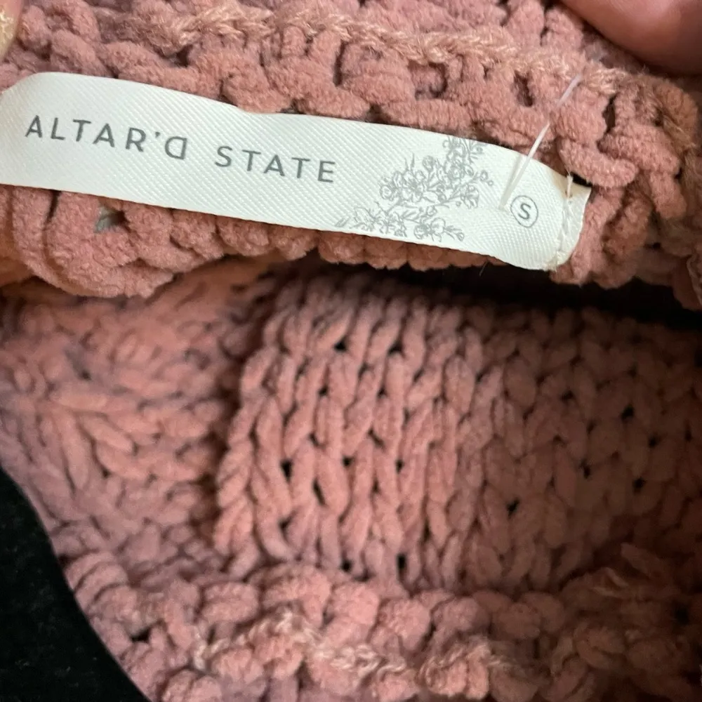 NWT Altar State Nostalgia Rose Pink Cropped Sweater Size S Boxy Fit - Image 6