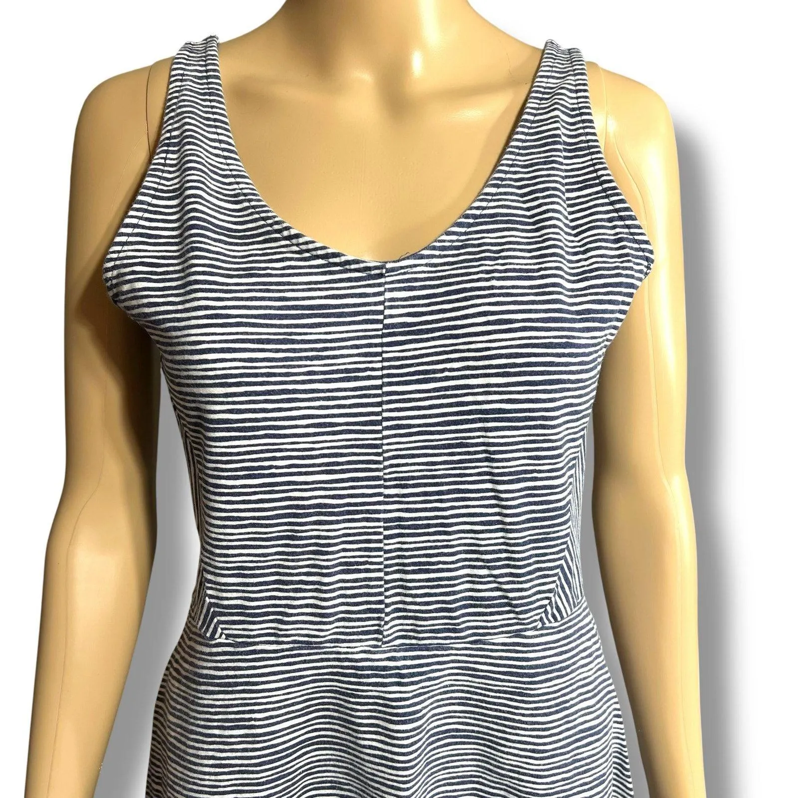 Old Navy Womens A Line Dress Sleeveless Tank Top Scoop Neck Stretchy Blue Medium - Image 3
