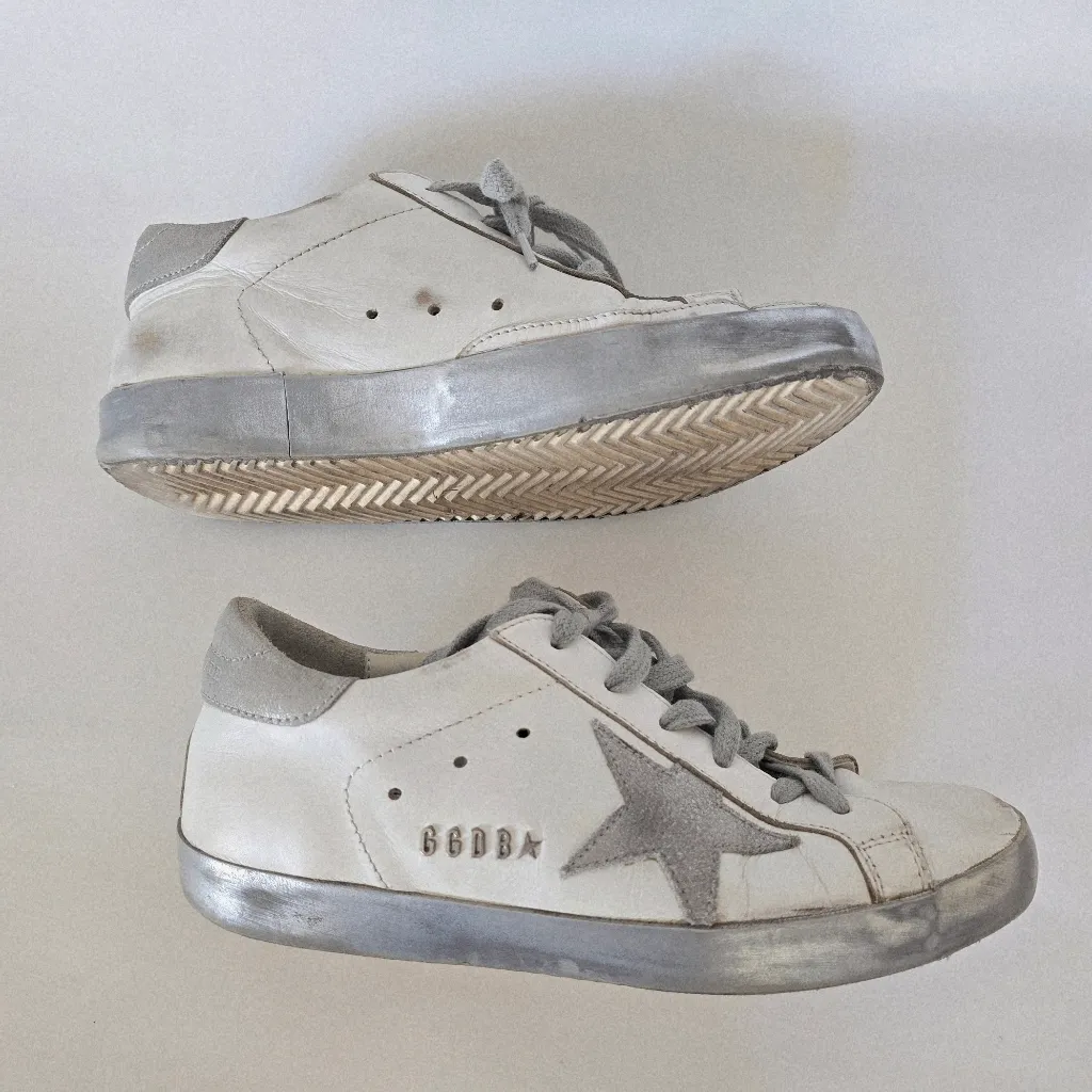 Golden Goose Superstar  GGDB White - Silver Sneakers - Image 5