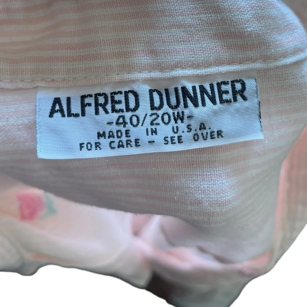 Alfred Dunner Vintage 80s Pink White Striped Cottagecore Embroidered Floral Top - Image 7