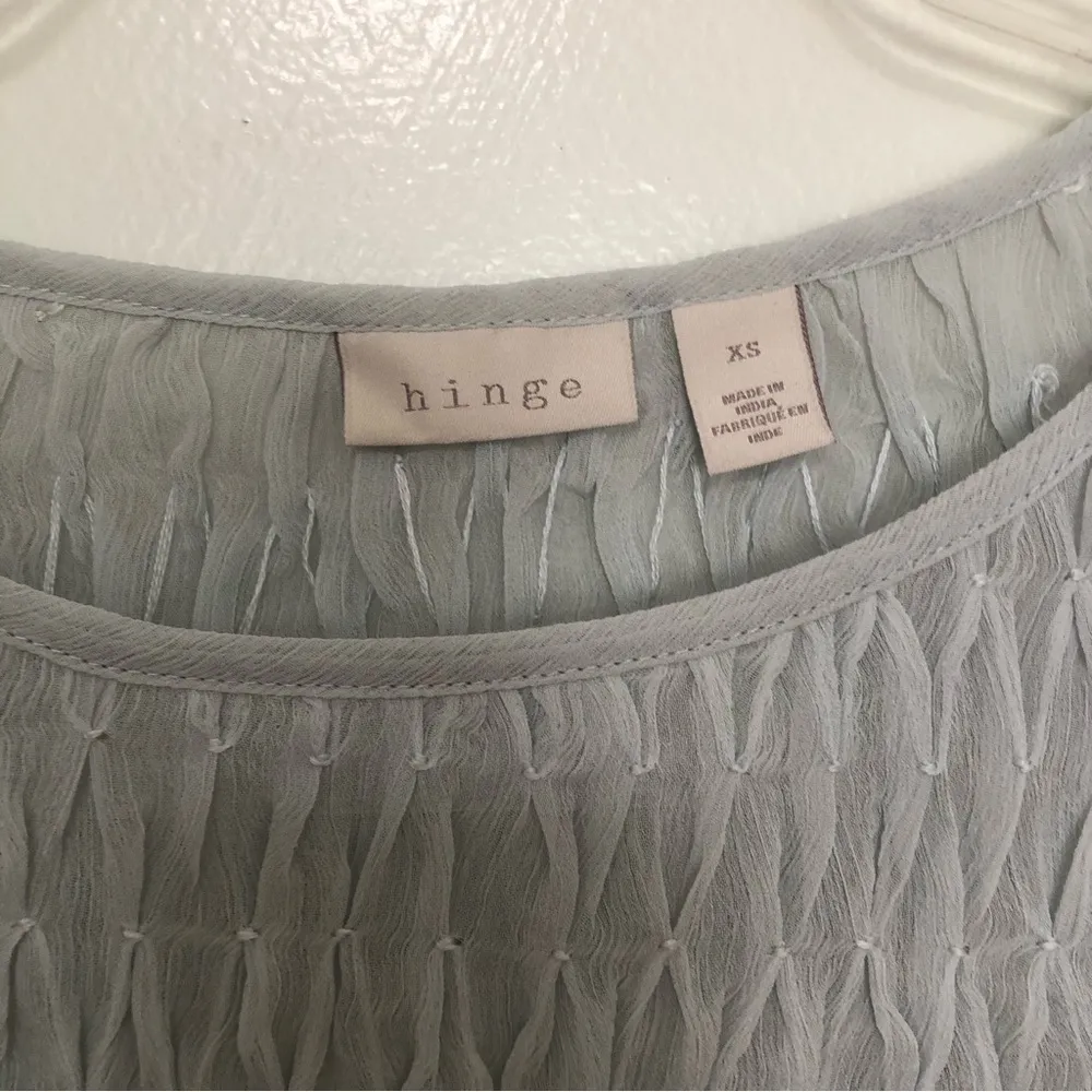 Hinge Baby Doll Blouse Sheer Blue XS - Image 3