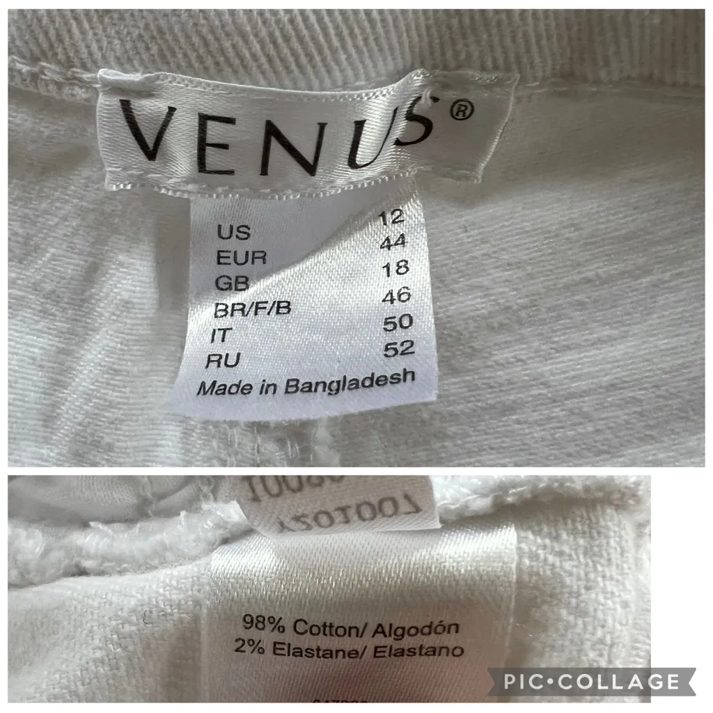 Venus Jeans Skinny Fray Hem Cropped Distressed White Ripped Midrise 10 - Image 11