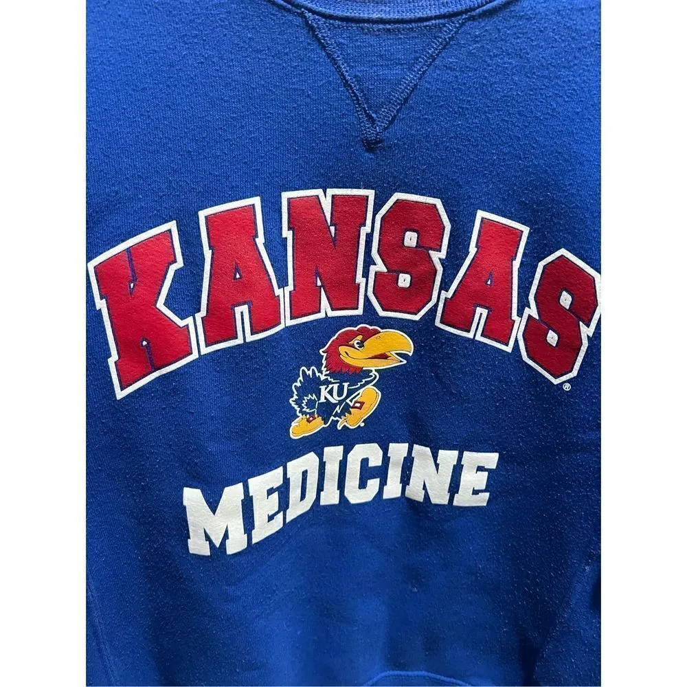 Vintage Russell Athletics  Kansas Jayhawks Sweatshirt Vint Medicine size Small - Image 3