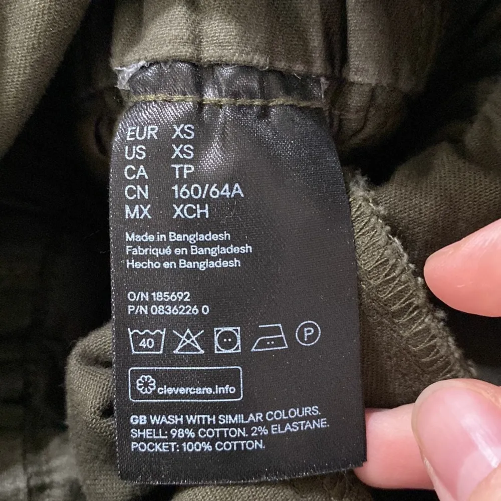 H&M Utility Jumpsuit with Tie Belt in dark khaki green size XS - Image 13