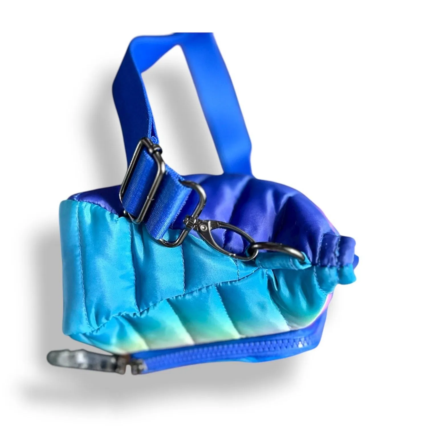 New Think Royln Bank Street XL Crossbody Bag Blue Lagoon Ombre Quilted RFID - Image 7