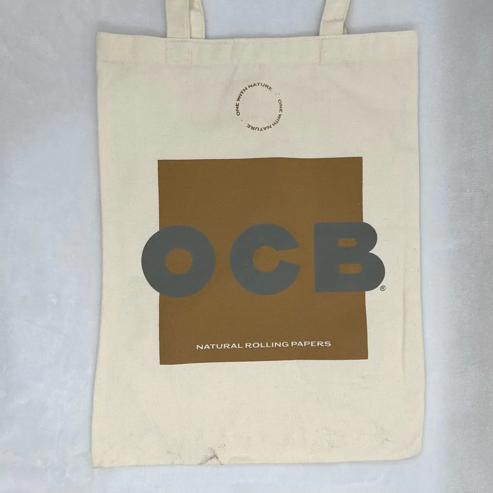 French Kiss Mother Nature OCB Natural Rolling Papers Smoking Beige Tote Bag. - Image 5
