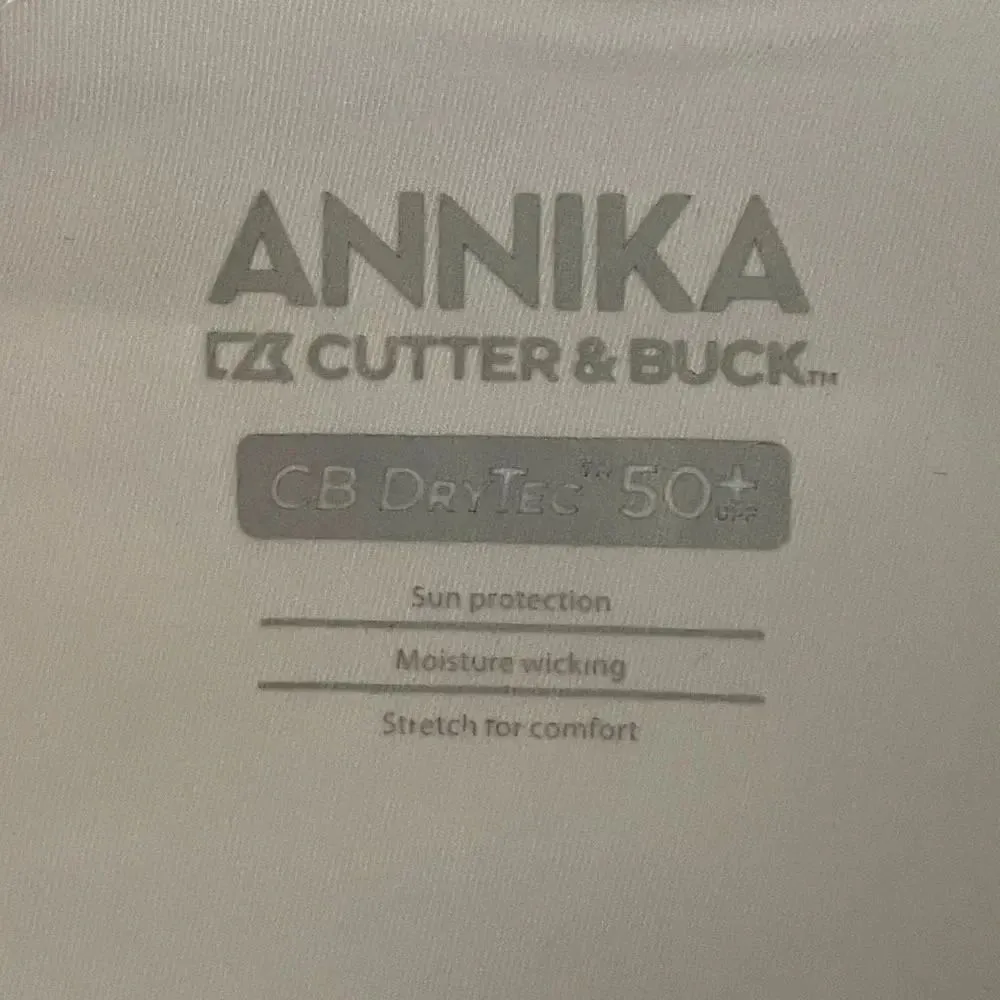 ANNIKA CUTTER & BUCK White Pink Stretch UV Protection Golf Tennis SZ S #1258 - Image 6