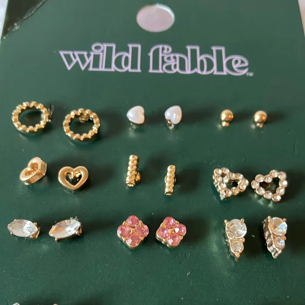 Wild Fable: Gold Tone/Faux Pearl Earring Set- 18 pairs- Nickel Free - Image 7