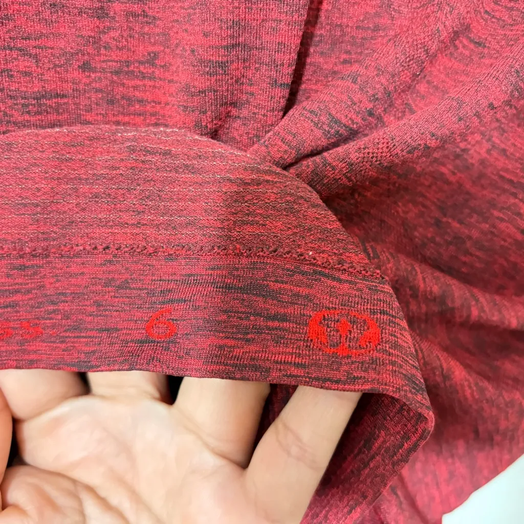 Lululemon Swiftly Tech Tank Top True Red Black Heathered Size 6 - Image 5