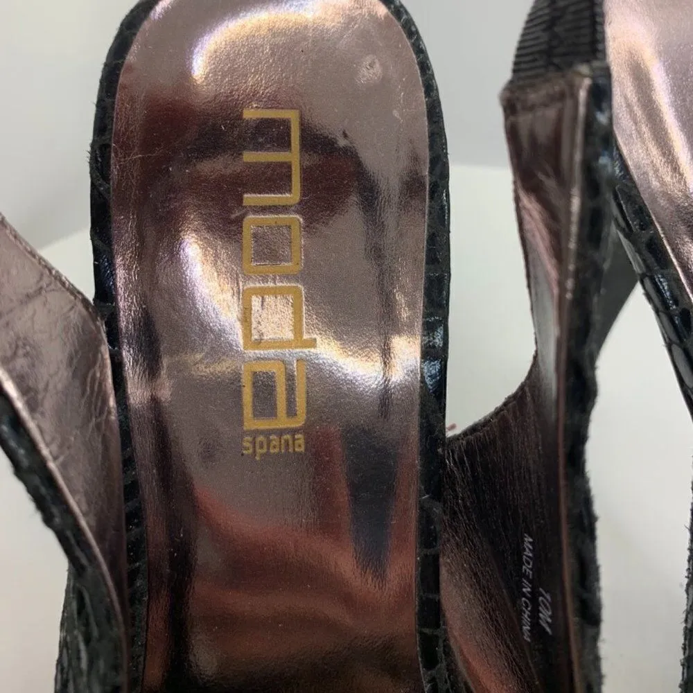 Moda Spana 4" Peep Toe Sling Back Alligator Print Heel - Image 2