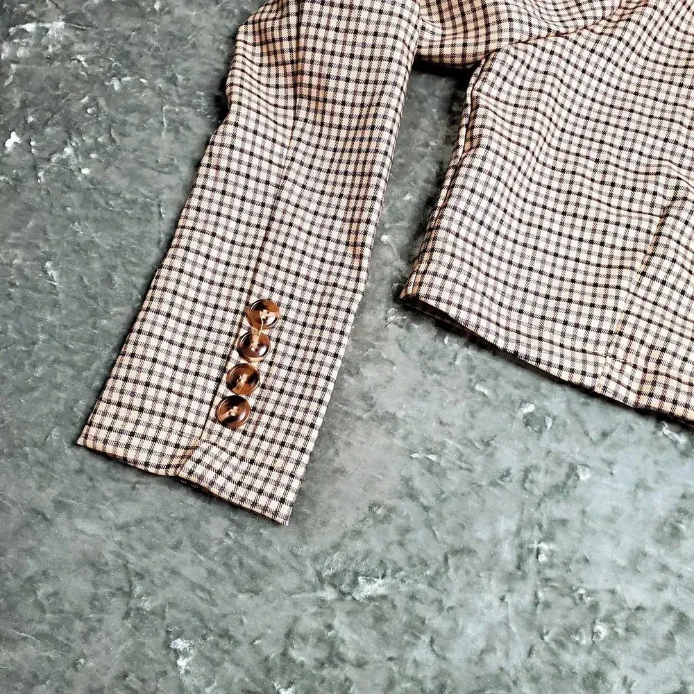 Windsor  Brown Houndstooth Cropped Jacket - Image 3
