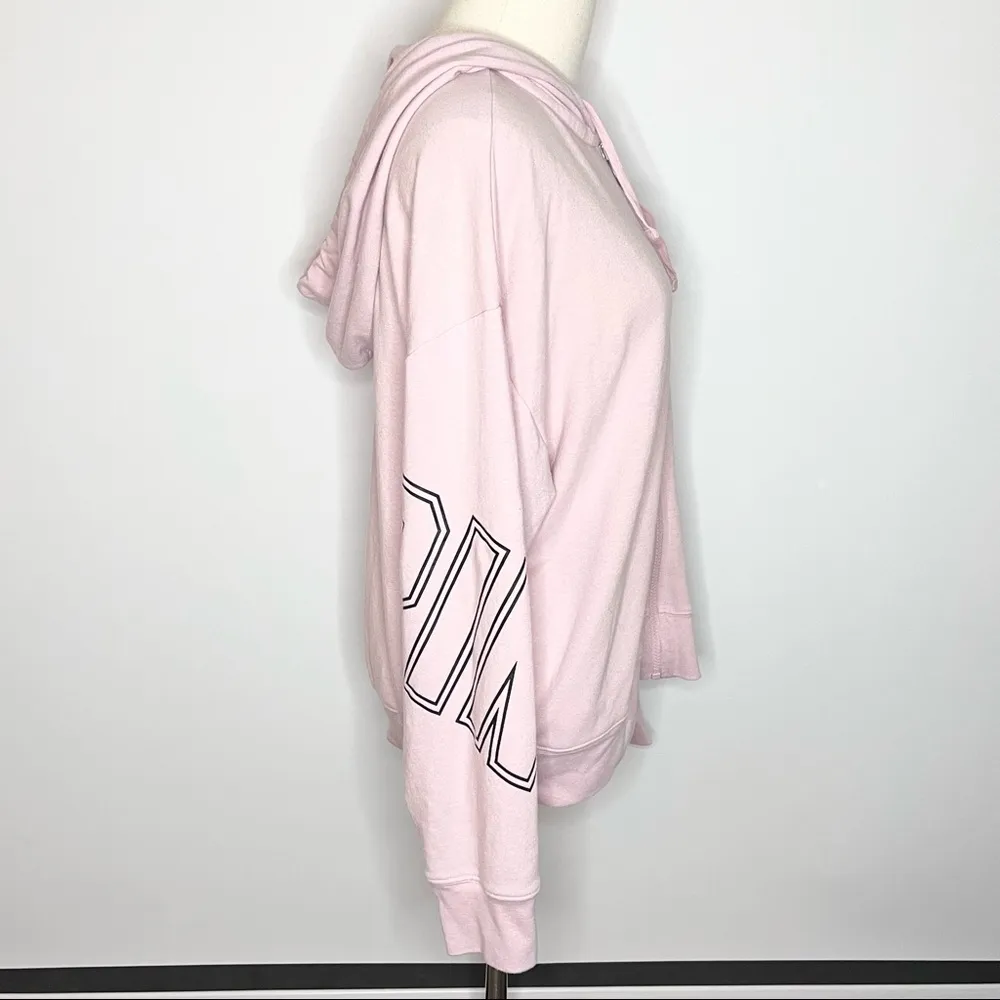 PINK VICTORIA’S SECRET Light Baby Pink Full Zip Hoodie Hooded Jacket Small - Image 9