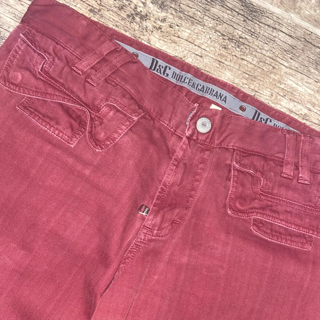 Vintage Dolce & Gabbana Straight Leg Pants
Size 32 Deep Red / Merlot - Image 5