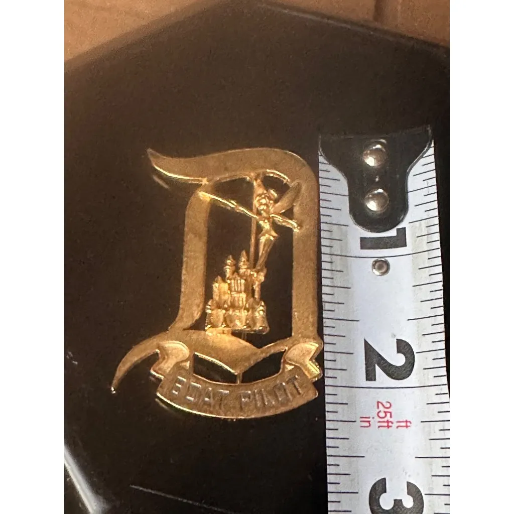 Vintage Disney Boat Pilot cast guide crew Pin Brooch Tinker Bell & Castle - Image 2