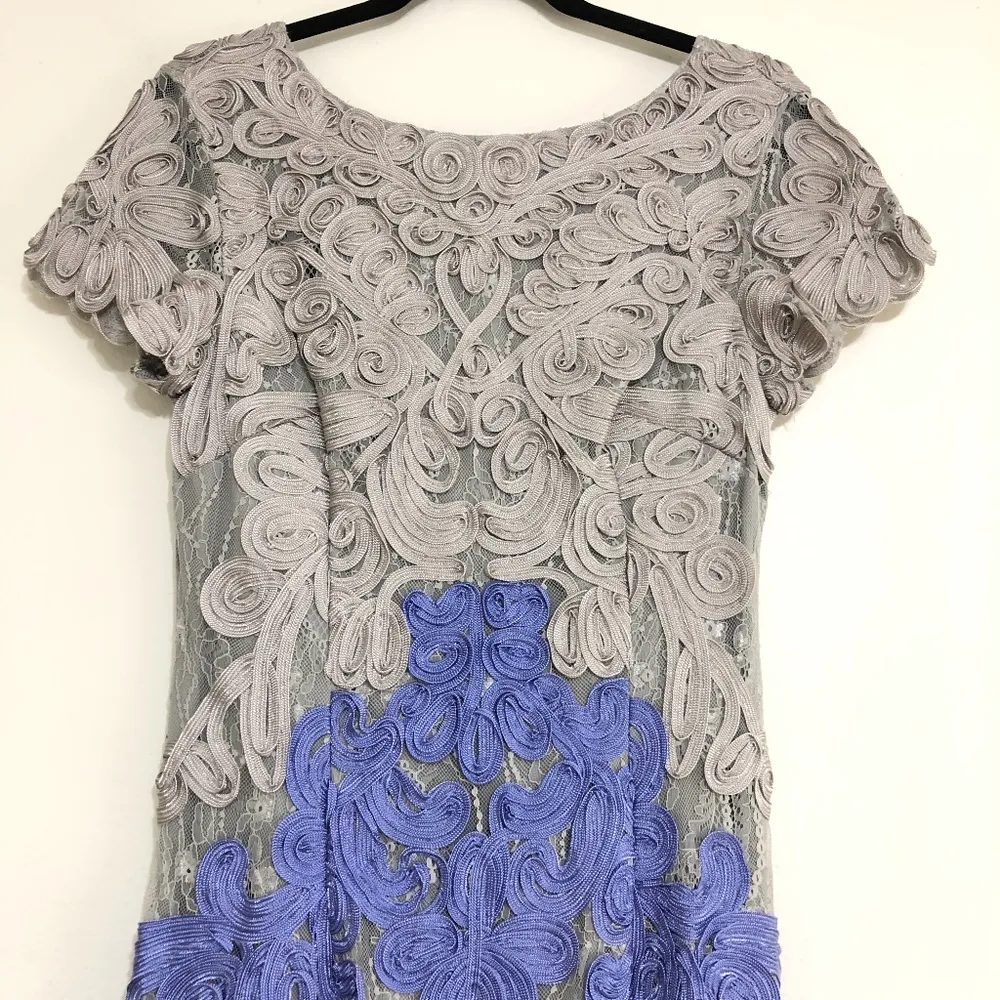 JS Collections Soutache Two Tone Embroidered Dress - Image 4