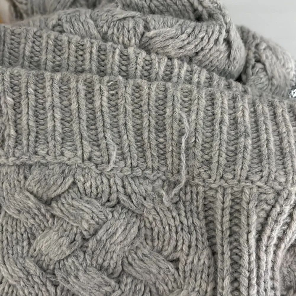 J. Crew Wool Cable Knit Sequin Sweater Grey Gray - Image 13