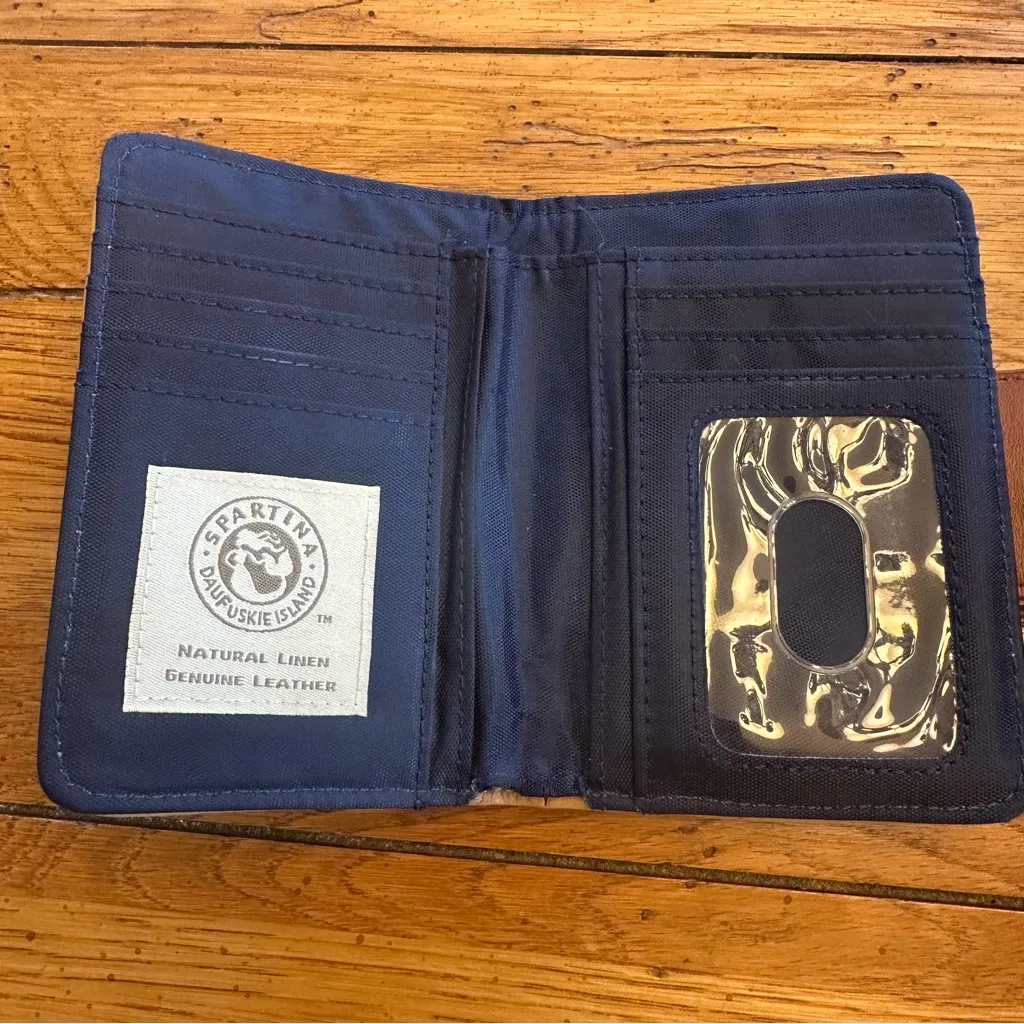 Spartina 449 Small Navy Linen Wallet EUC - Image 3