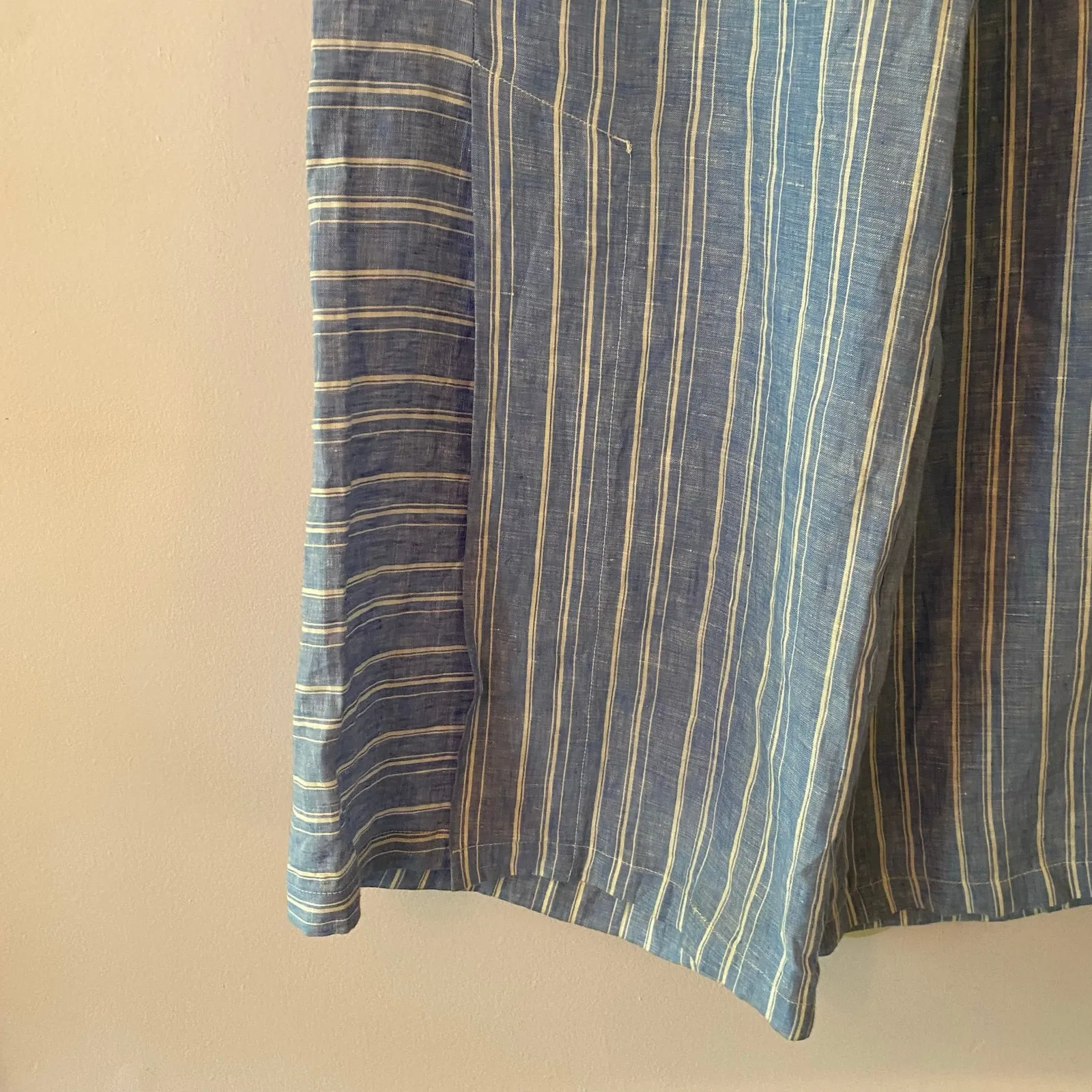 Anthropologie ett:twa Blue White Striped 100% Linen Wide Leg Flowy Pants Women 8 - Image 5