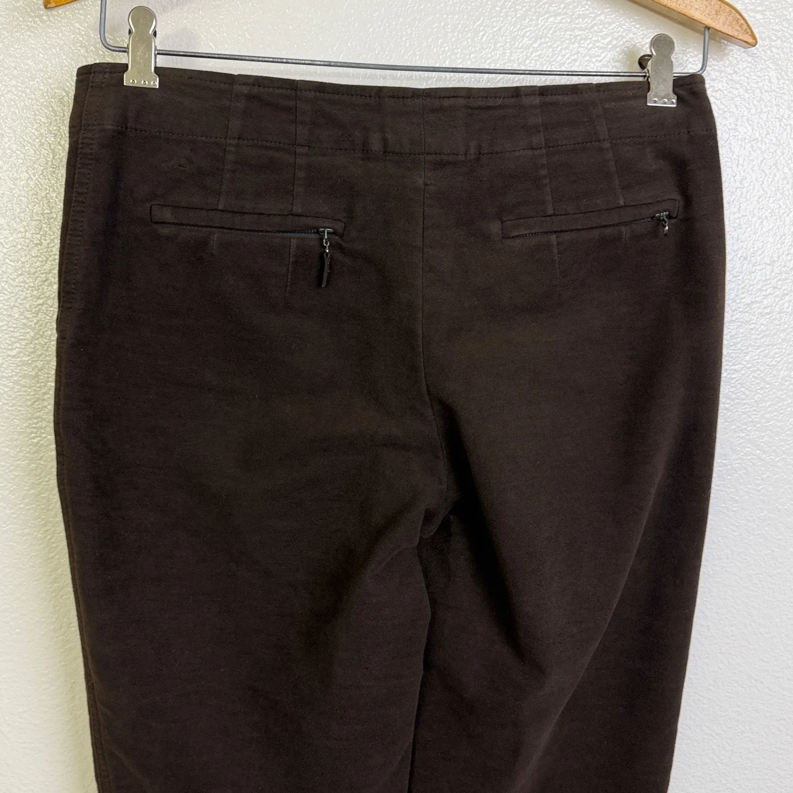 Gunex Pants Womens Size 6 Brown Tapered Leg Trouser Ankle Buckles Made in Italy - Image 6