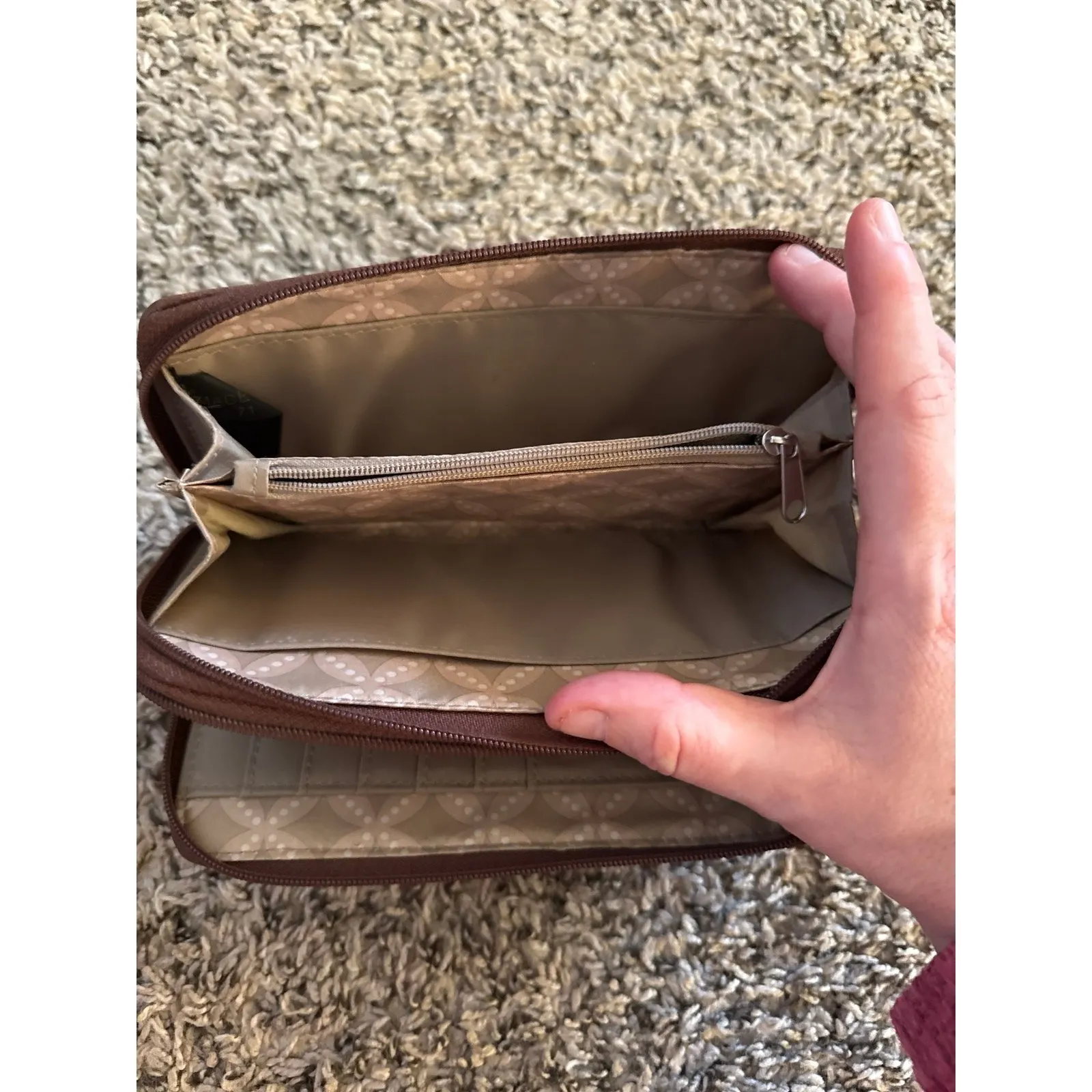 Franco Sarto Brown Double Zipper Wallet - Image 3