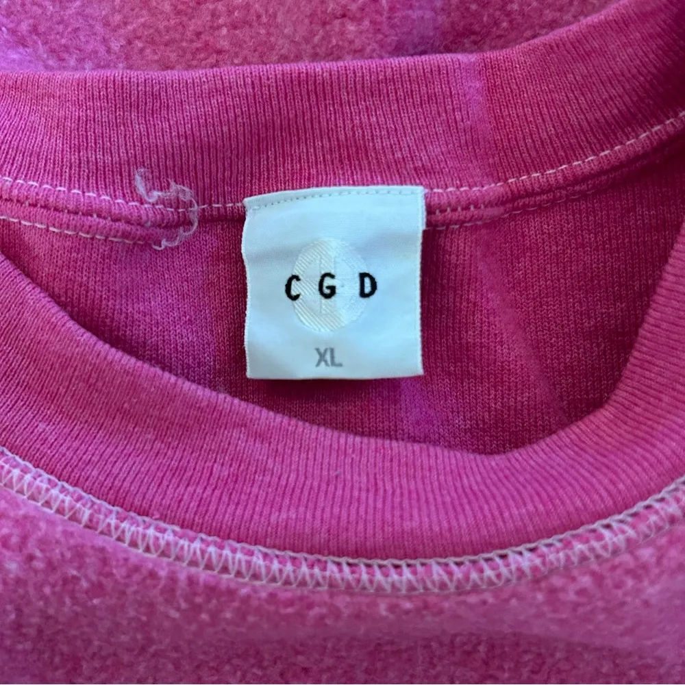 80s SPORT Embroidered Inside Out Crewneck Sweatshirt Reverse Vintage Pink XL - Image 6