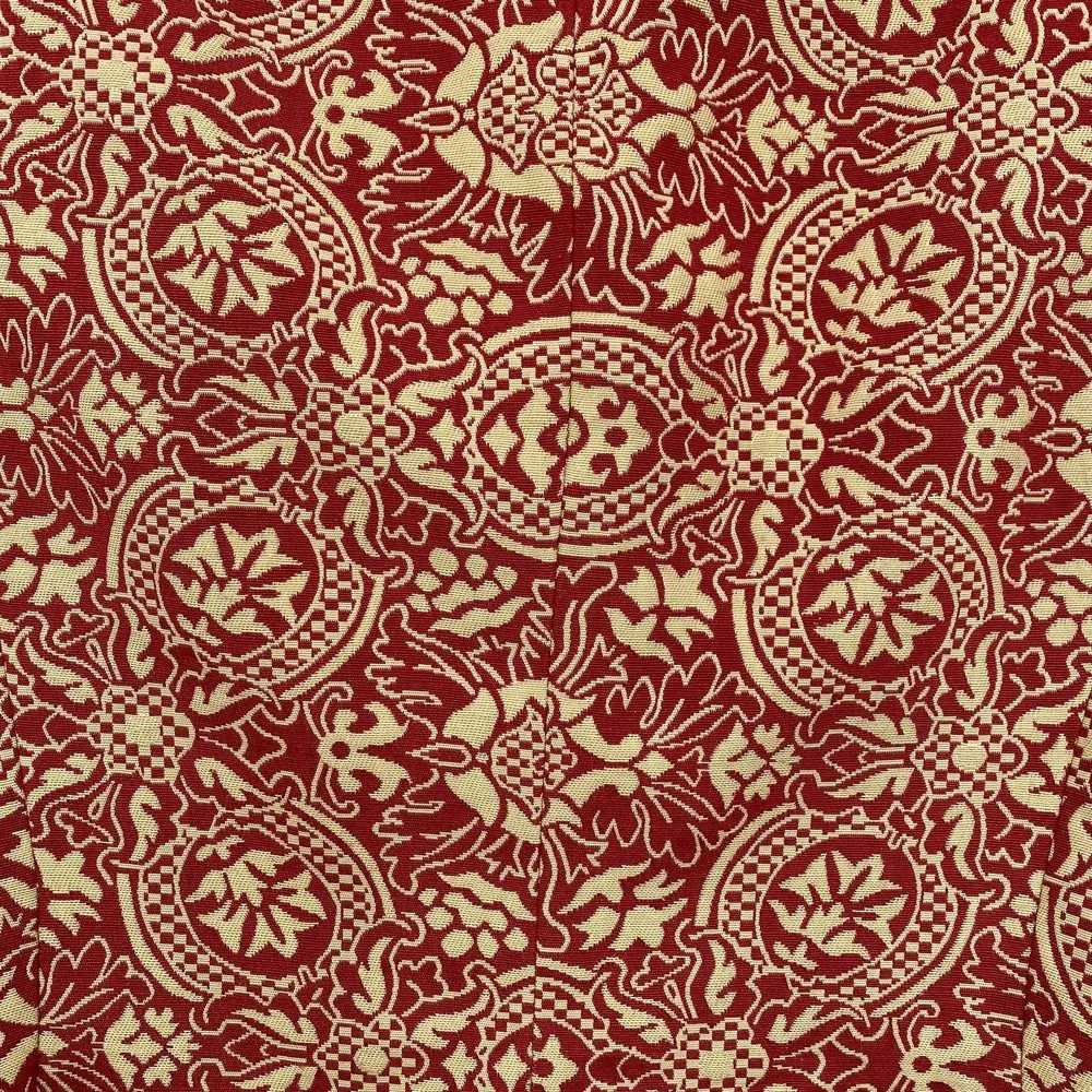 Kasper Blazer Red Cream Jacquard Floral Print Cinched Waist Womens Size 8 - Image 3