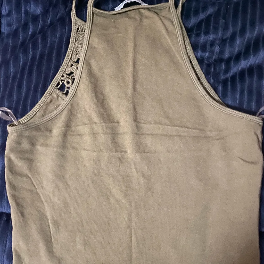 TWO olive green crop tops - Image 5