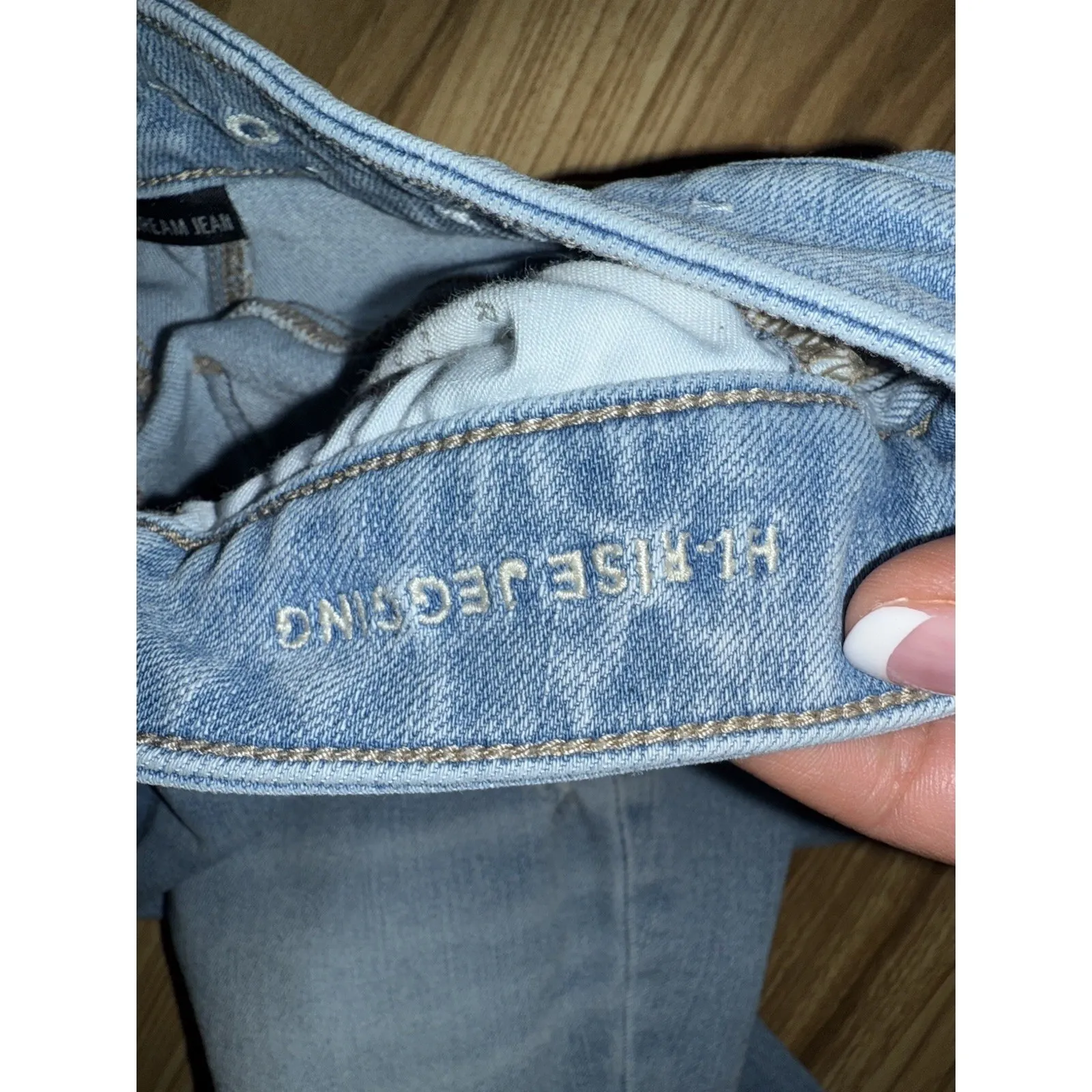 American‎ Eagle Jeans Women's 6 Blue Stone Wash Super Hi-Rise Jegging Jeans - Image 4