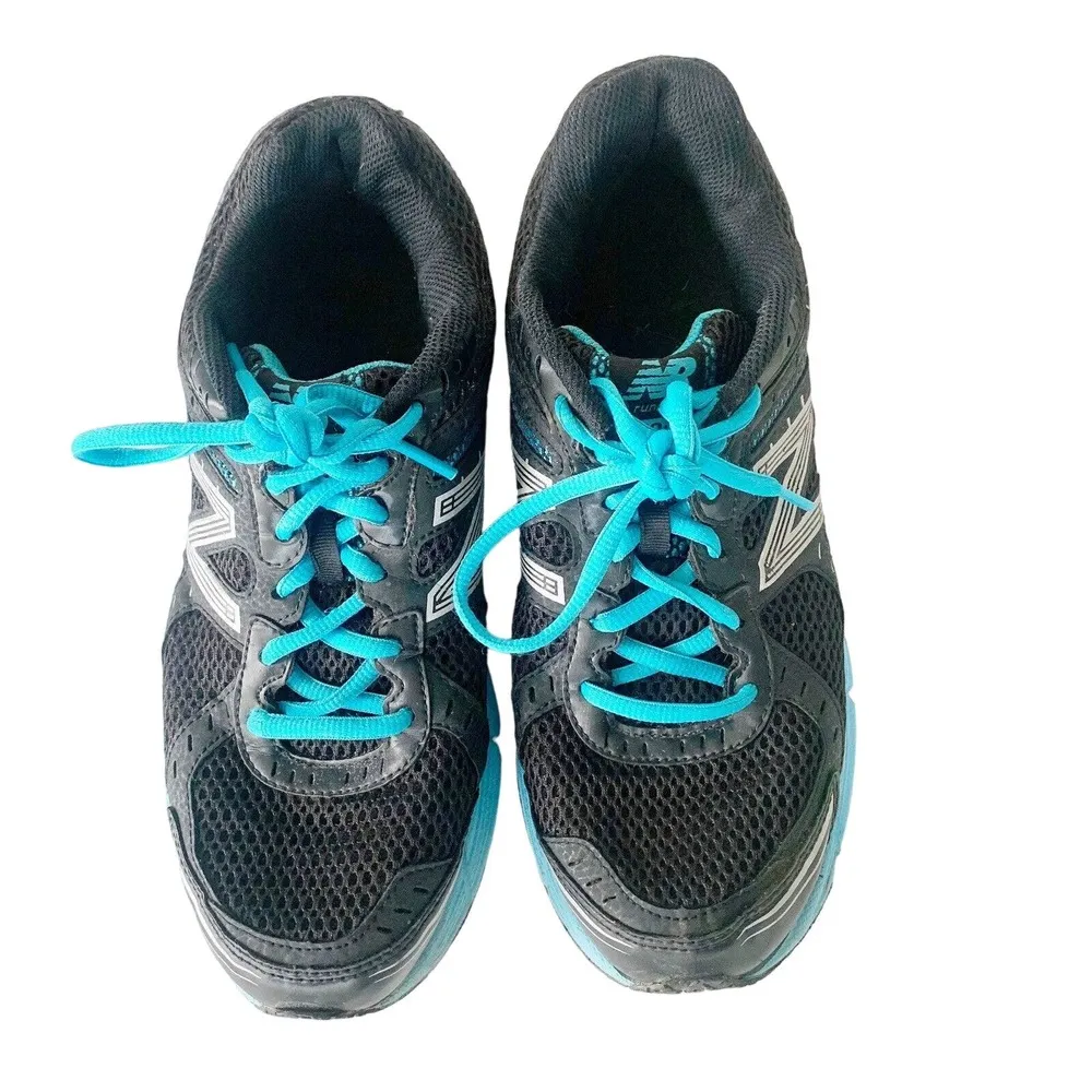 New Balance 470 V3 Women's Running Sneakers Size 8.5 B Black Blue Lace Up - Image 4