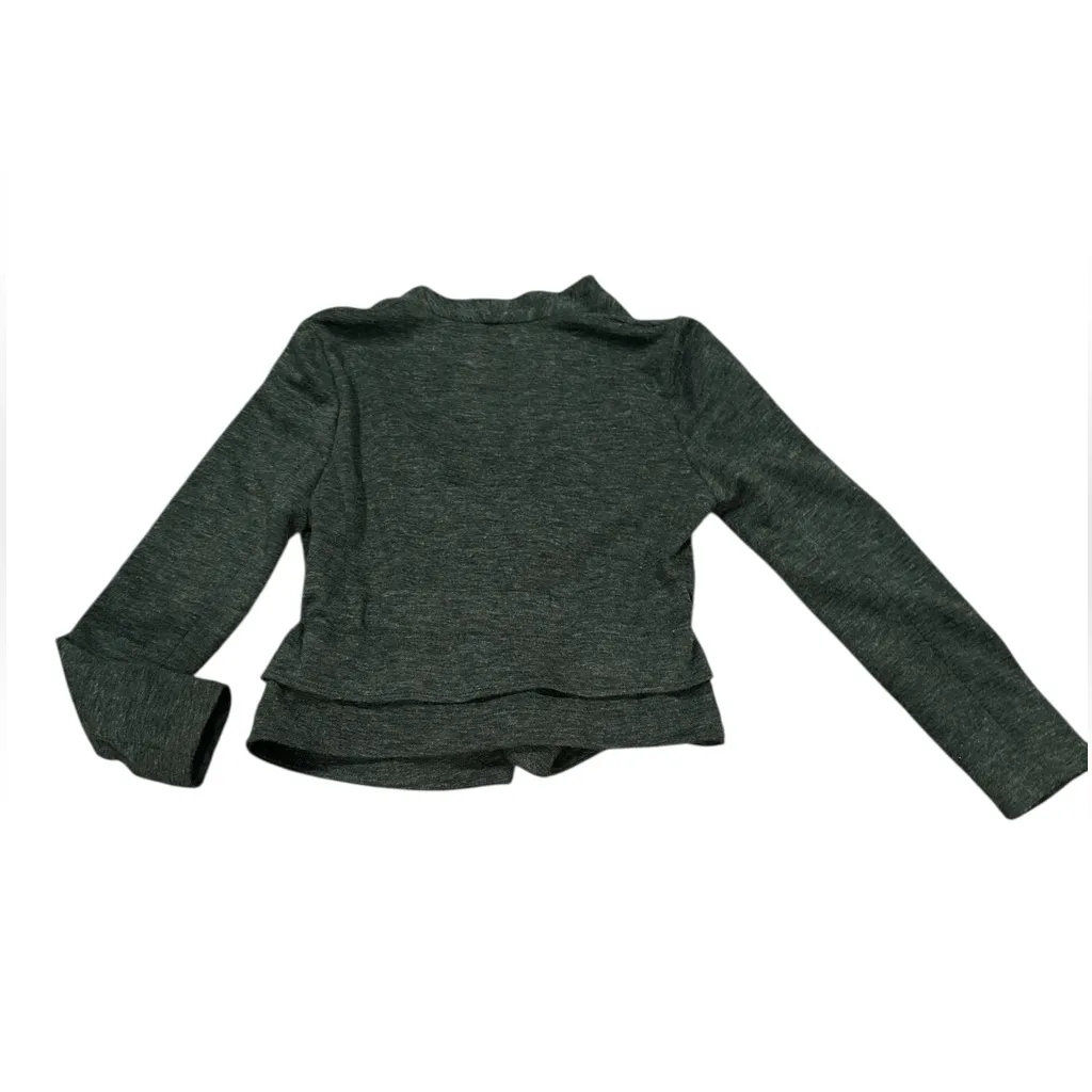 ANTHRO CARTONNIER Green Draped Open Front Tie Waist Peplum Blazer Jacket M - Image 7