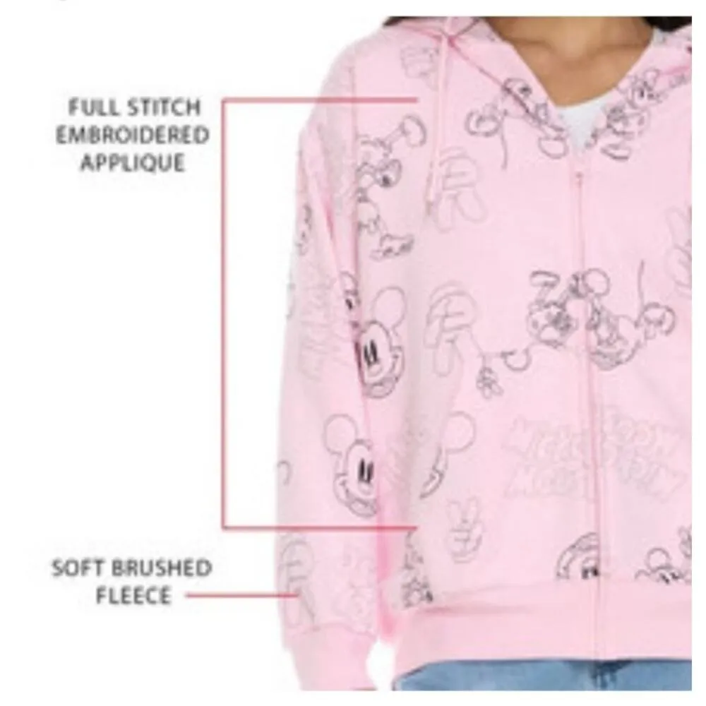 Disney Mickey Mouse Licensed Embroidered Pink Jacket size Medium - Image 6