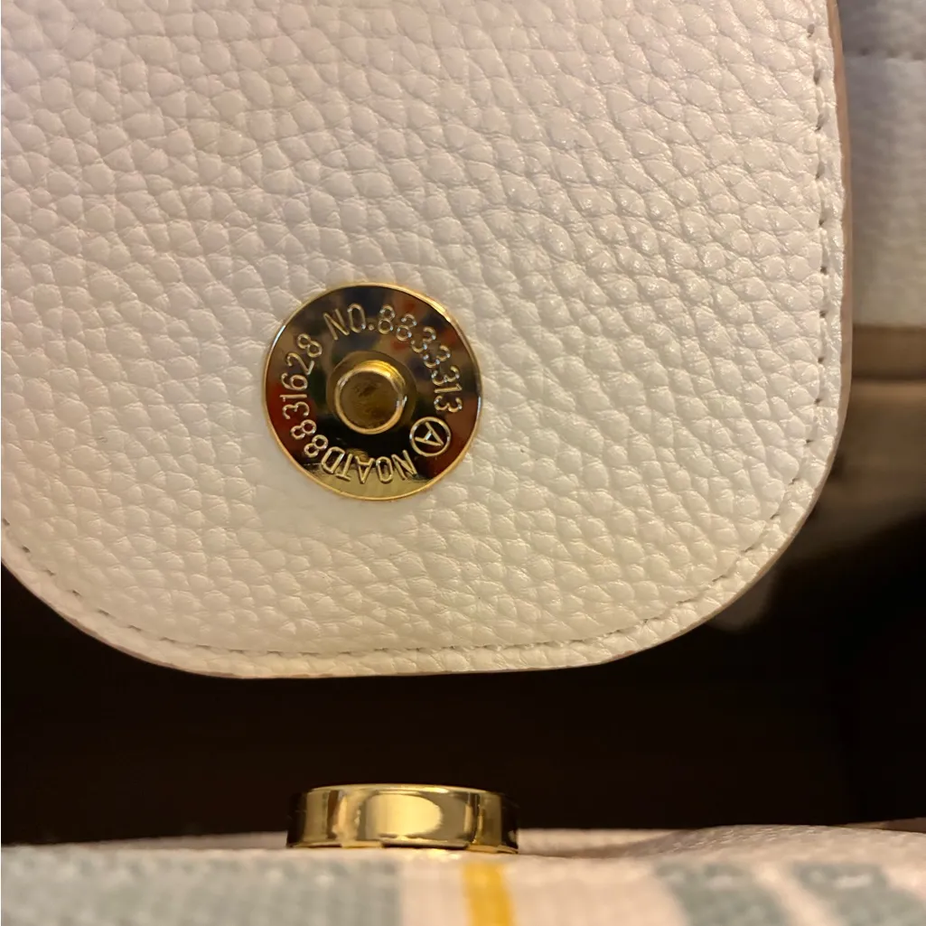 NWOT Nanette Lepore Striped Tote Bag with White and Yellow Accents - Image 11